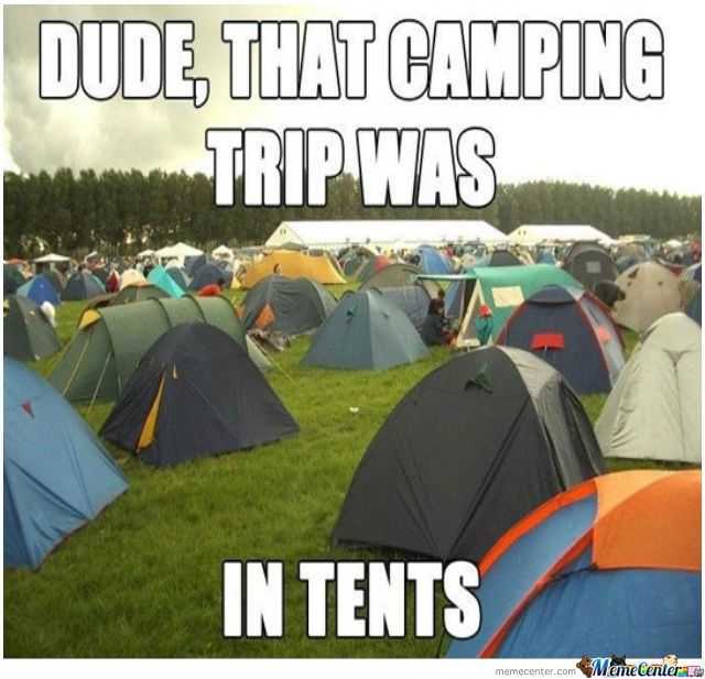 Funny tent pun meme