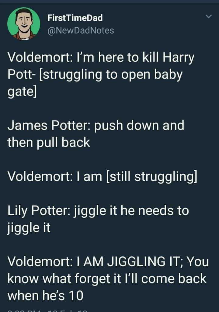 Funny Voldemort baby gate joke
