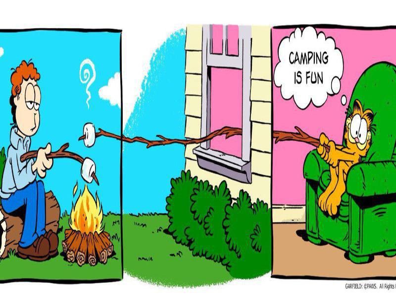 Garfield camping meme
