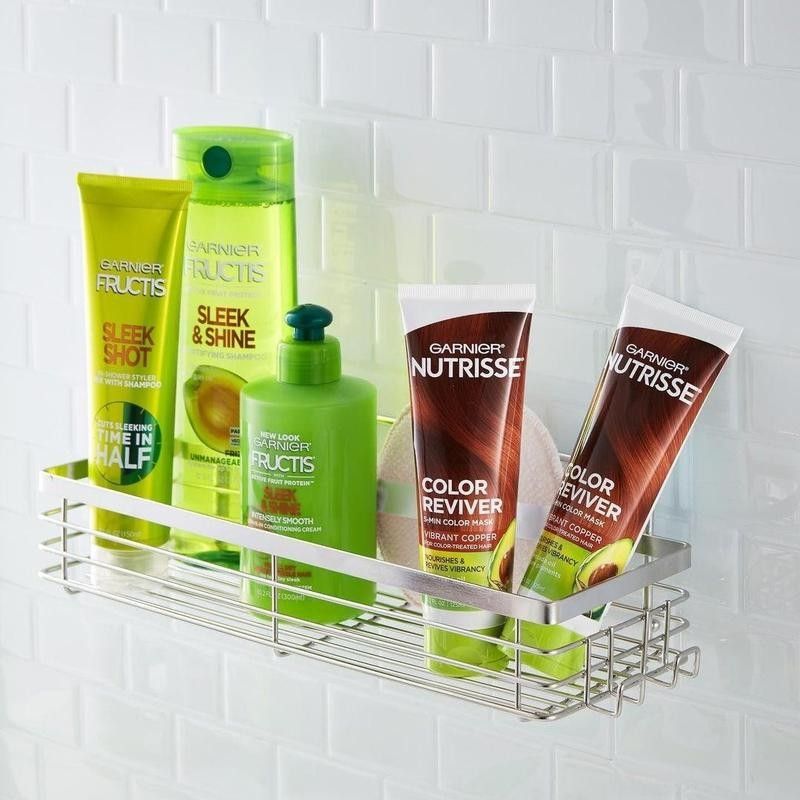 Garnier products in a shower caddy