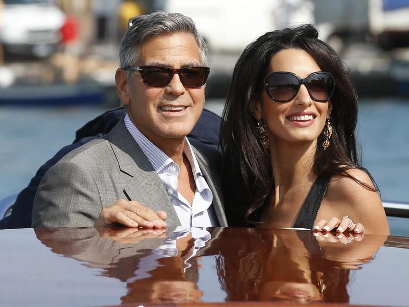 George Clooney and Amal Alamuddin arrive in Venice, Italy
