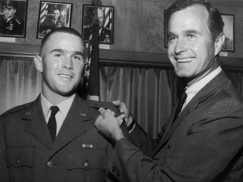 George W. Bush and George H.W. Bush in 1968