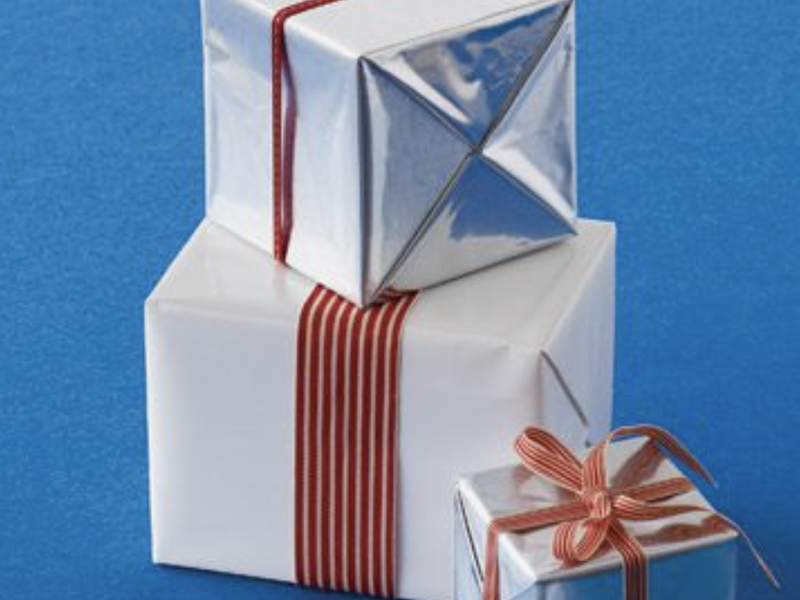 Gift wrapped in foil