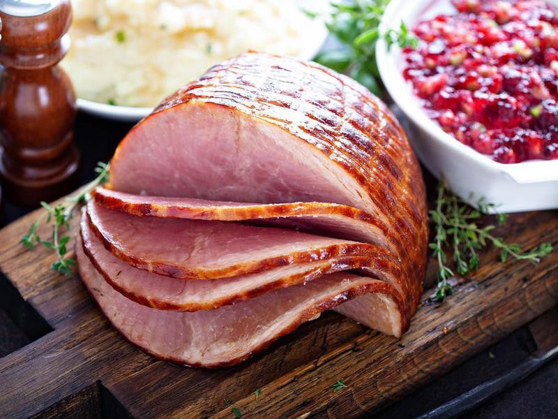 Glazed sliced ham