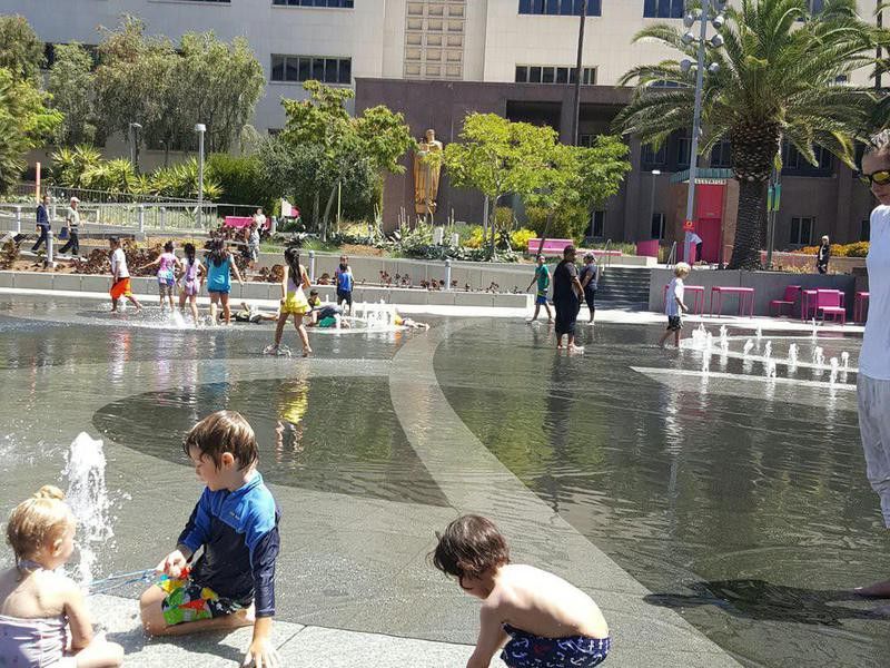 Grand Park splash pad in LA