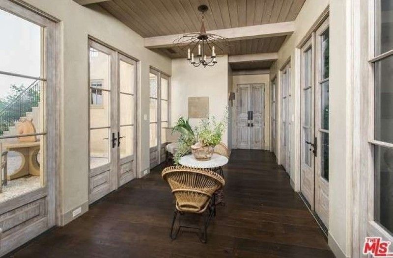 Hallway with French doors