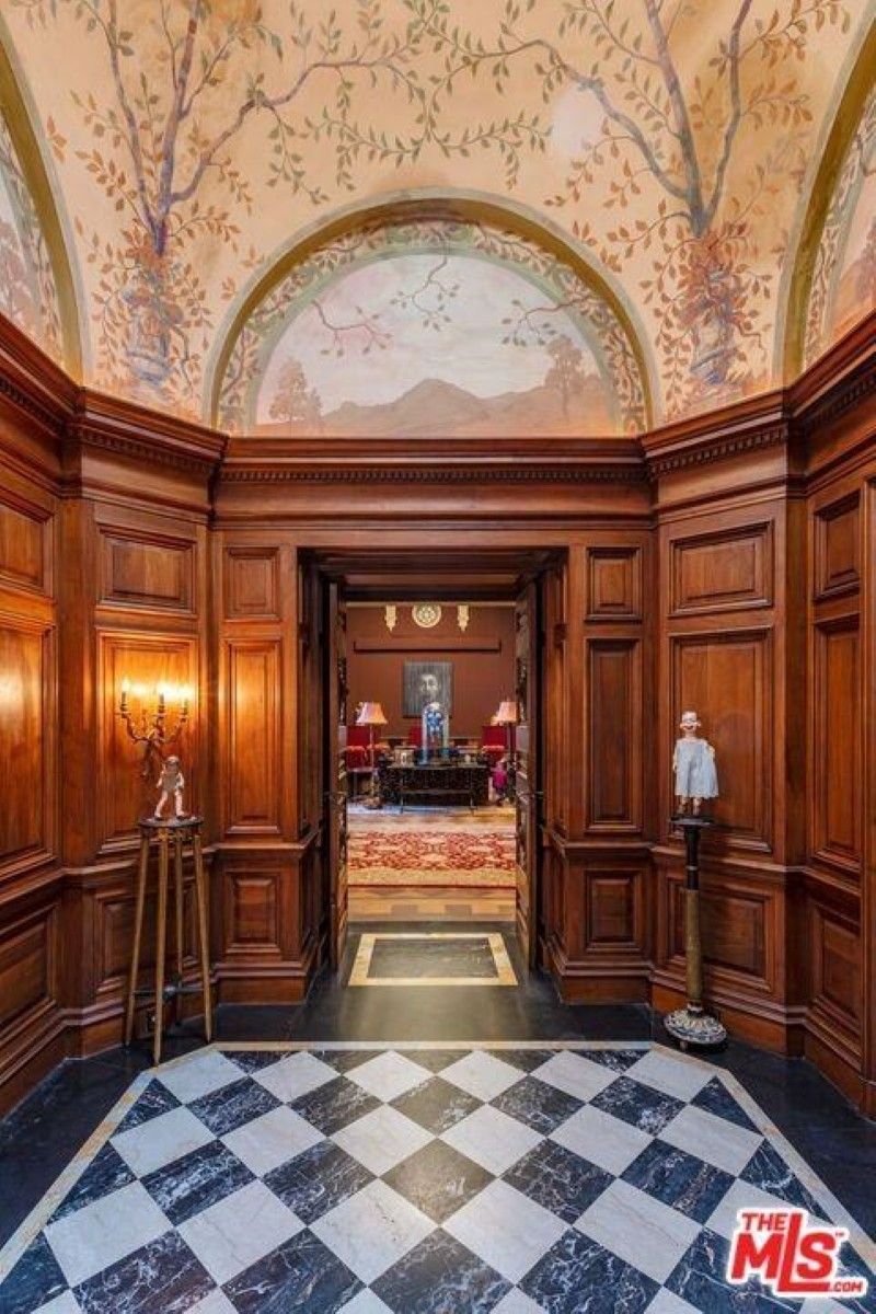 Hallway with marble floor