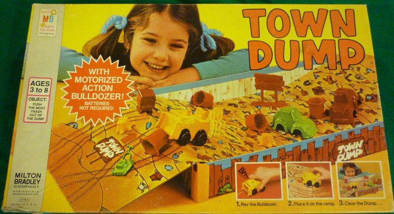 Happy girl on Town Dump game box cover