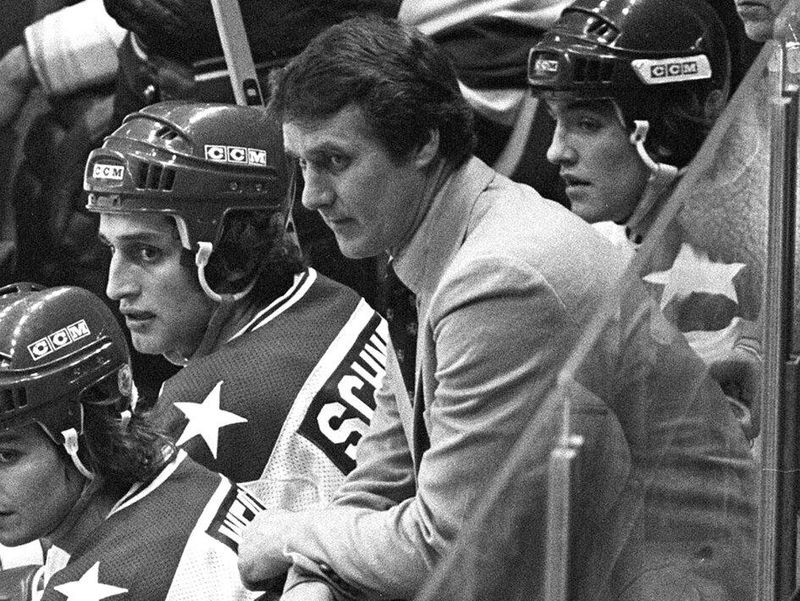 Herb Brooks on the bench at the 1980 Winter Olympics
