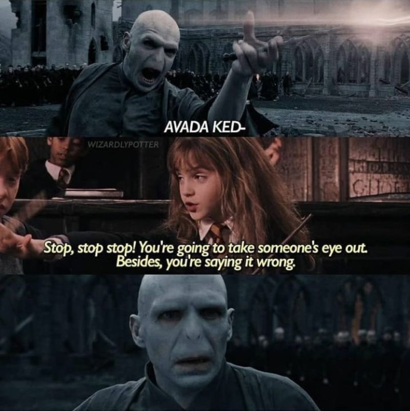 Hermione and Voldemort meme