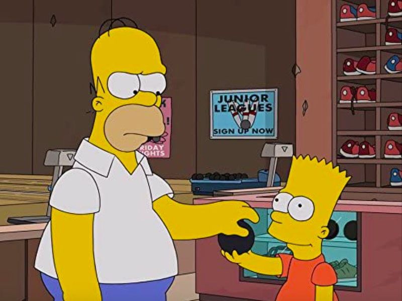 Homer and Bart interacting