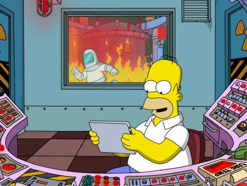 Homer working at the power plant