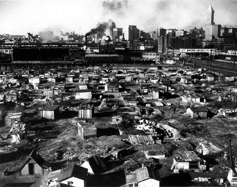 Hooverville in Seattle, Washington, during the Great Depression