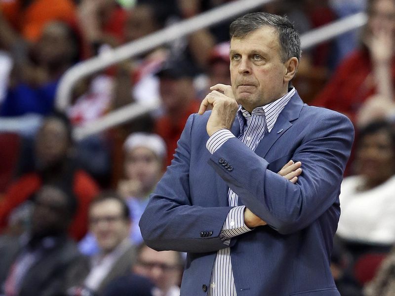 Houston Rockets head coach Kevin McHale watches from sideline
