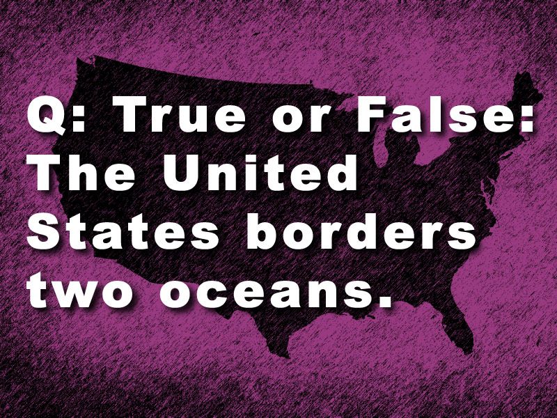 How many oceans does the US border?