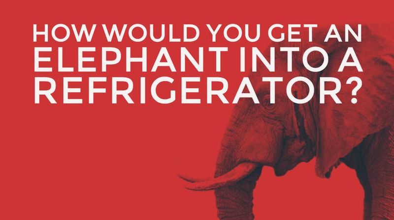 How would you get an elephant into a refrigerator?