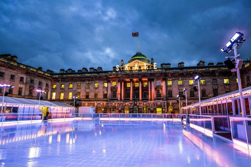 Ice skating rink at the Somerset House in London