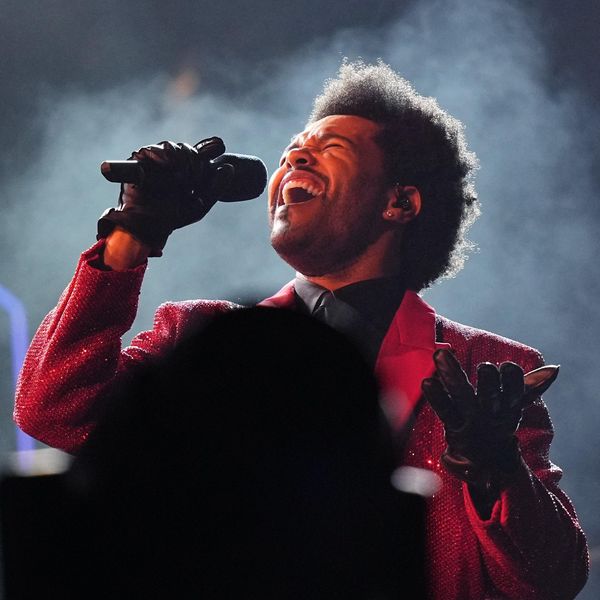 FILE - The Weeknd performs during the halftime show of the NFL Super Bowl 55 football game on Feb. 7, 2021, in Tampa, Fla. The Weeknd, BTS and Billie Eilish will participate in Global Citizen Live, a 24-hour event on Sept. 21 organized to raise funding and awareness to battle worldwide issues including COVID-19, climate change and extreme poverty. (AP Photo/David J. Phillip, File)