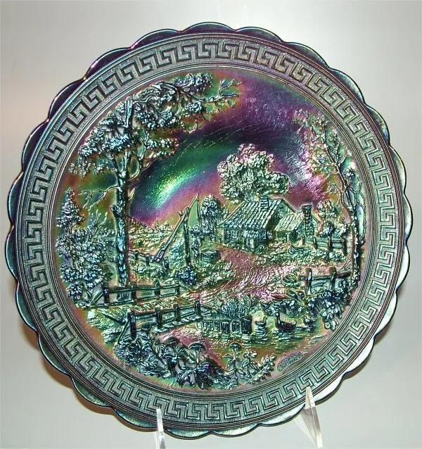 Imperial Electric Purple Carnival Glass Plate