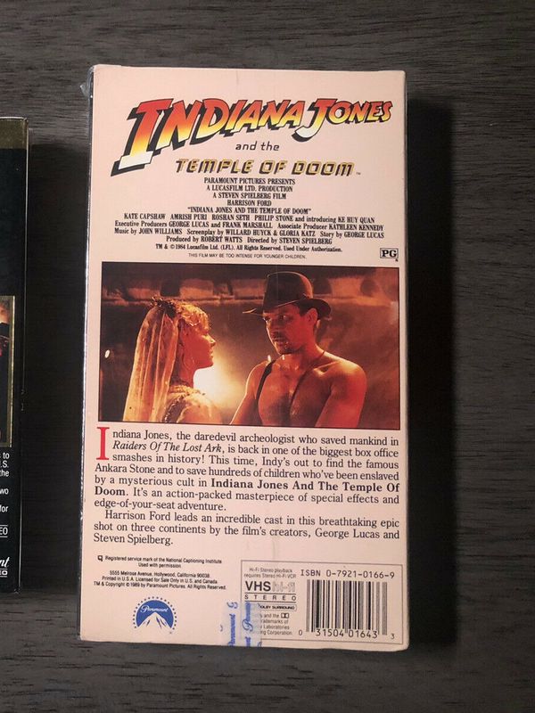 Indiana Jones and the Temple of Doom VHS