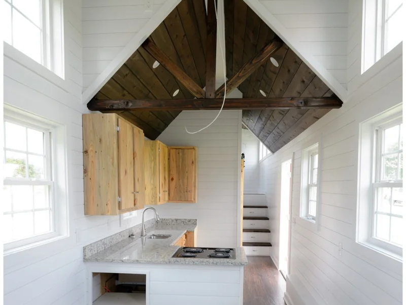 Inside a tiny house on w                                                                                                                                                                                                                      heels in Tennessee