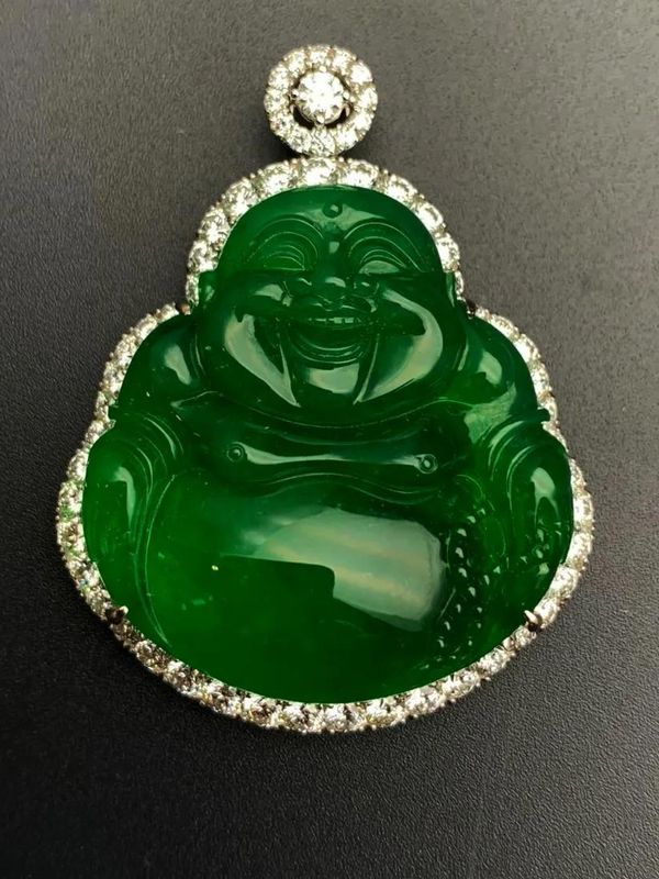 Jade ‘Buddha’ Pendant with Diamonds and Gold