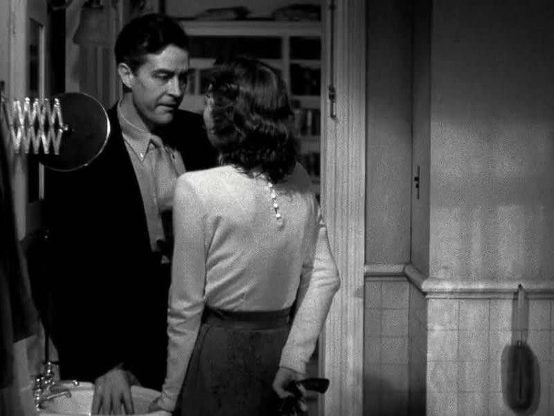 Jane Wyman speaking to Ray Milland in The Lost Weekend