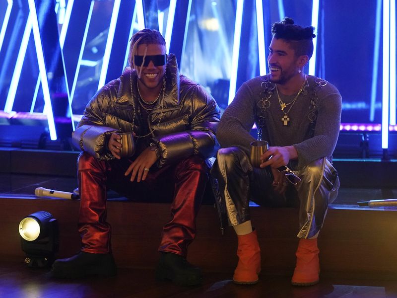 Jhay Cortez, Bad Bunny at 63rd Grammy Awards in 2021