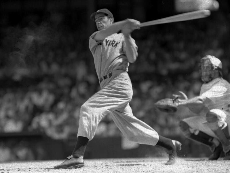 Joe DiMaggio hitting in 1941