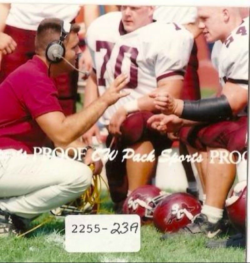 John Cena playing football for Springfield College
