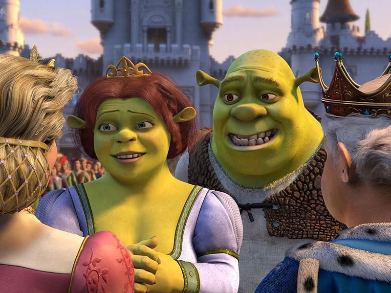 John Cleese, Cameron Diaz, Mike Myers, and Julie Andrews in Shrek 2 (2004)