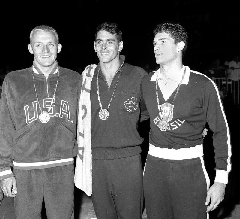 John Devitt, center, at medal ceremony