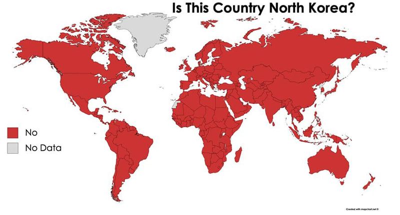 Joke map of North Korea