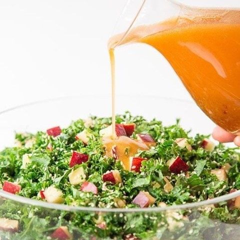 Kale Salad With Carrot Ginger Dressing