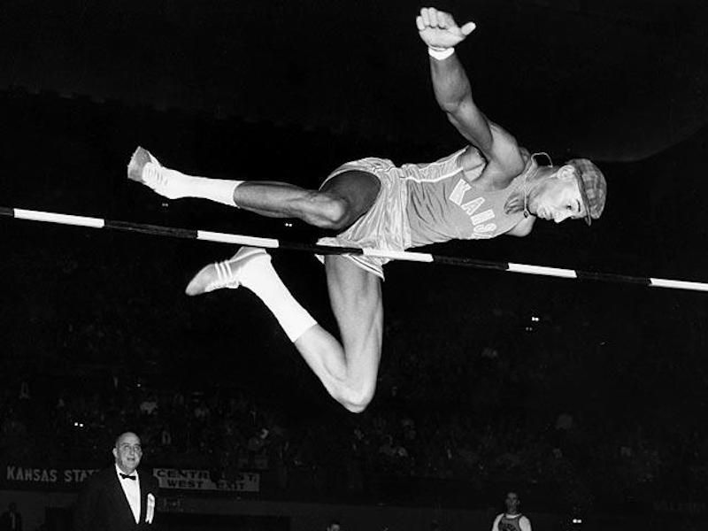 Kansas high jumper Wilt Chamberlain