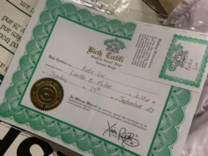 kate lin birth certificate