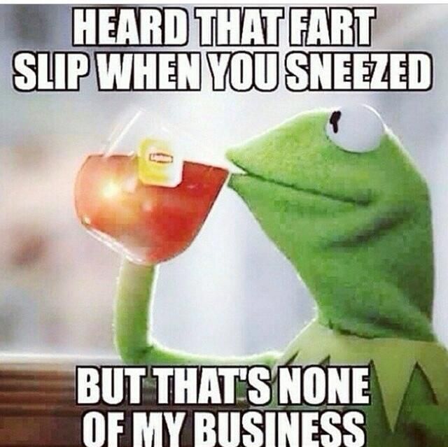 Kermit sipping tea