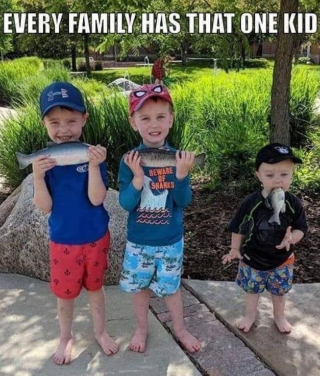 Kids with fish meme