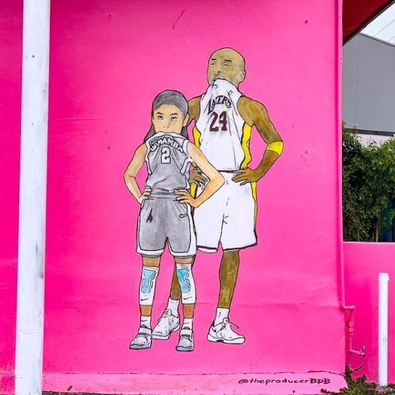 Kobe Bryant and Gianna Bryant mural in Los Angeles