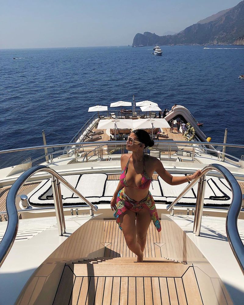 Kylie Jenner on yacht