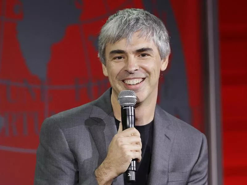 Larry Page speaks at the Fortune Global Forum in San Francisco in 2015.
