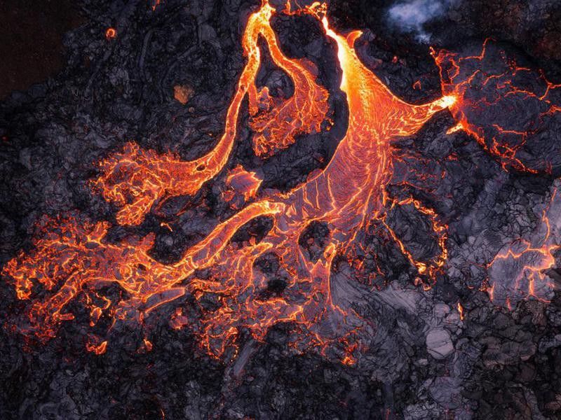 Lava flowing in Iceland