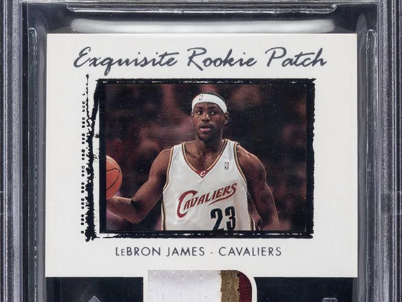 LeBron James 2003 Upper Deck Exquisite Collection Rookie Patch Autographs card