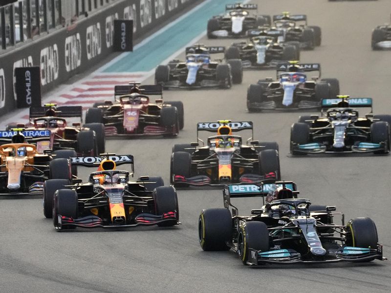 Lewis Hamilton leads race