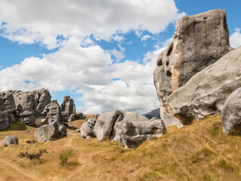 Limestone boulders in Castle Hill, New Zealand