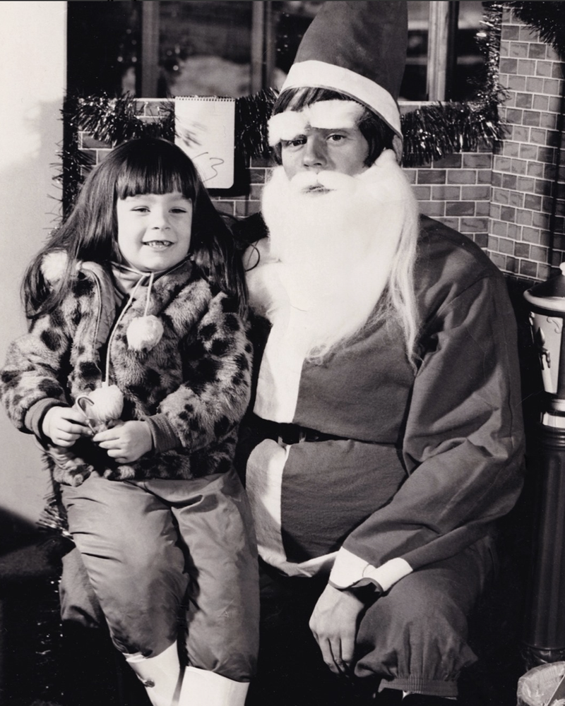 Little girl on Santa's lap