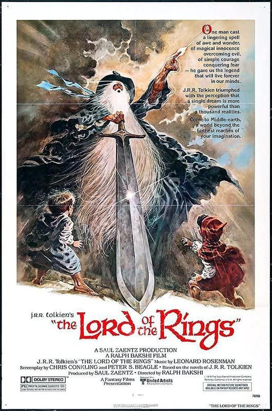 Lord of the Rings cartoon movie poster