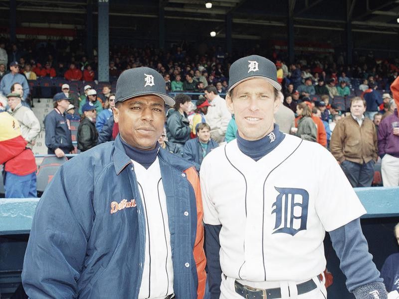Lou Whitaker and Alan Trammell pose