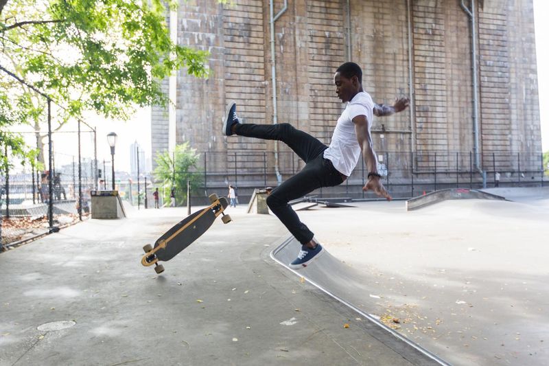Man falling off a skateboard