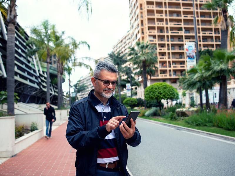 Man using a phone in Monaco